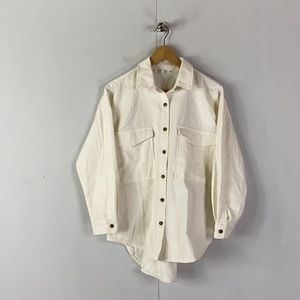 12th Tribe Charleston Pearl White Corduroy Oversize Jacket